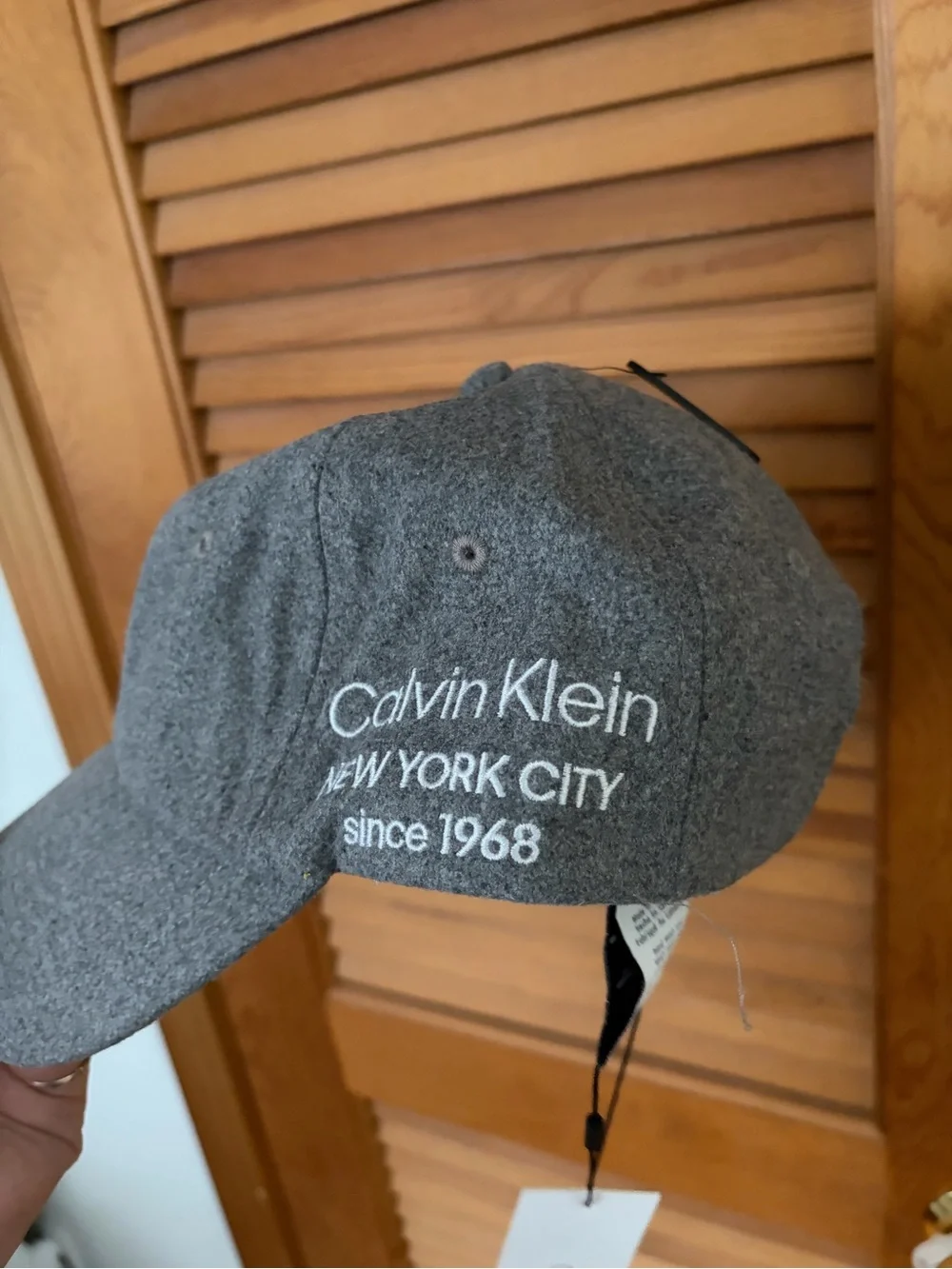Calvin Klein CK wool blend baseball hat in grey one size NWT